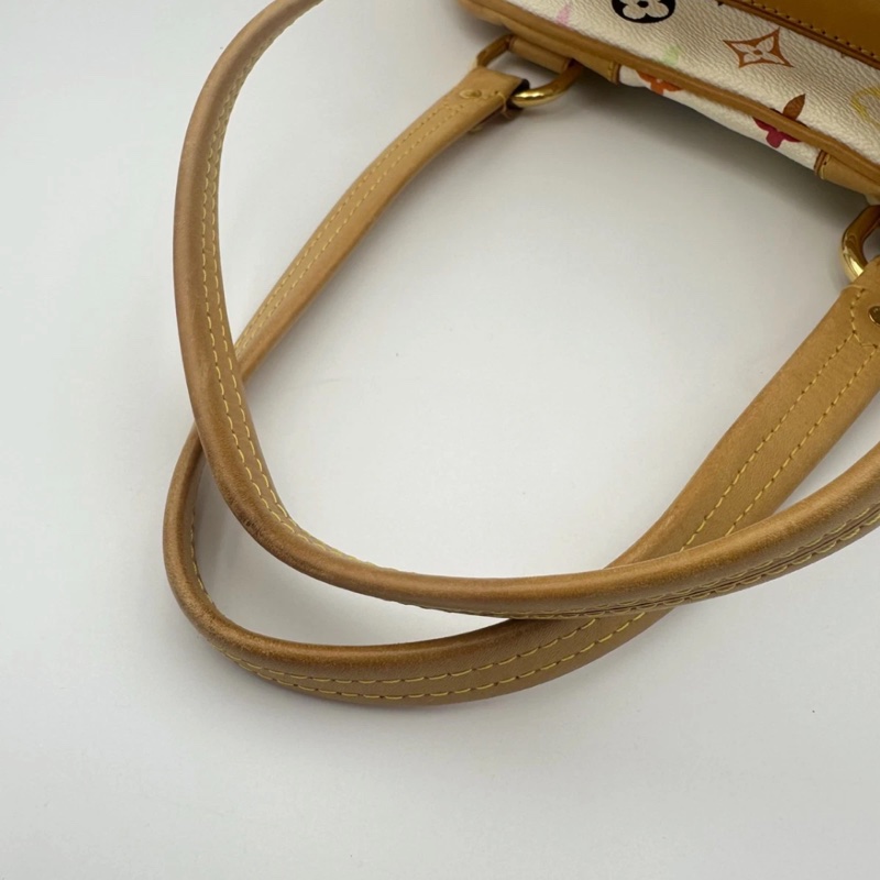 Lv 路易威登中古白三彩Claudia 克勞迪亞手提單肩包，尺寸35*25，成色如圖-14