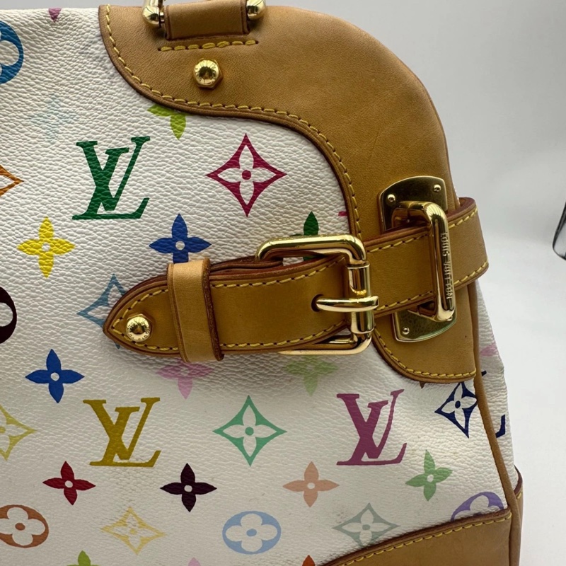 Lv 路易威登中古白三彩Claudia 克勞迪亞手提單肩包，尺寸35*25，成色如圖-18