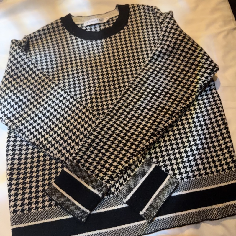 Dior羊毛千鳥紋毛衣-13
