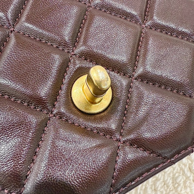 CHANEL - 勃根地紅金釦 mini flap bag方胖-20