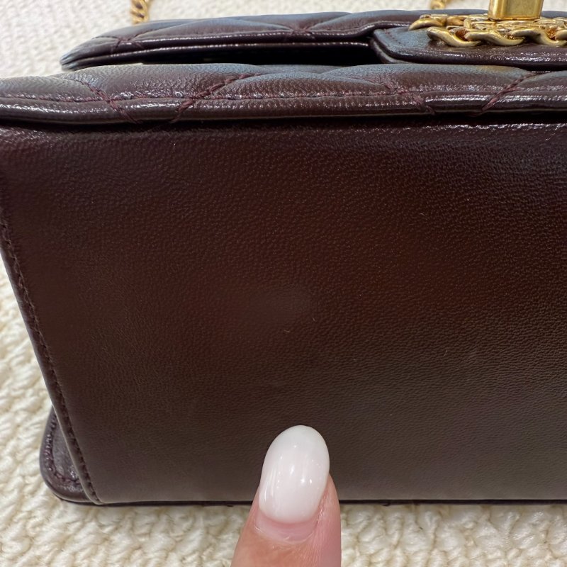 CHANEL - 勃根地紅金釦 mini flap bag方胖-22