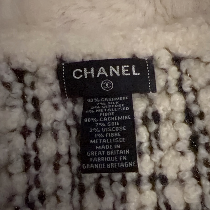 Chanel 黑白編織圍巾-4