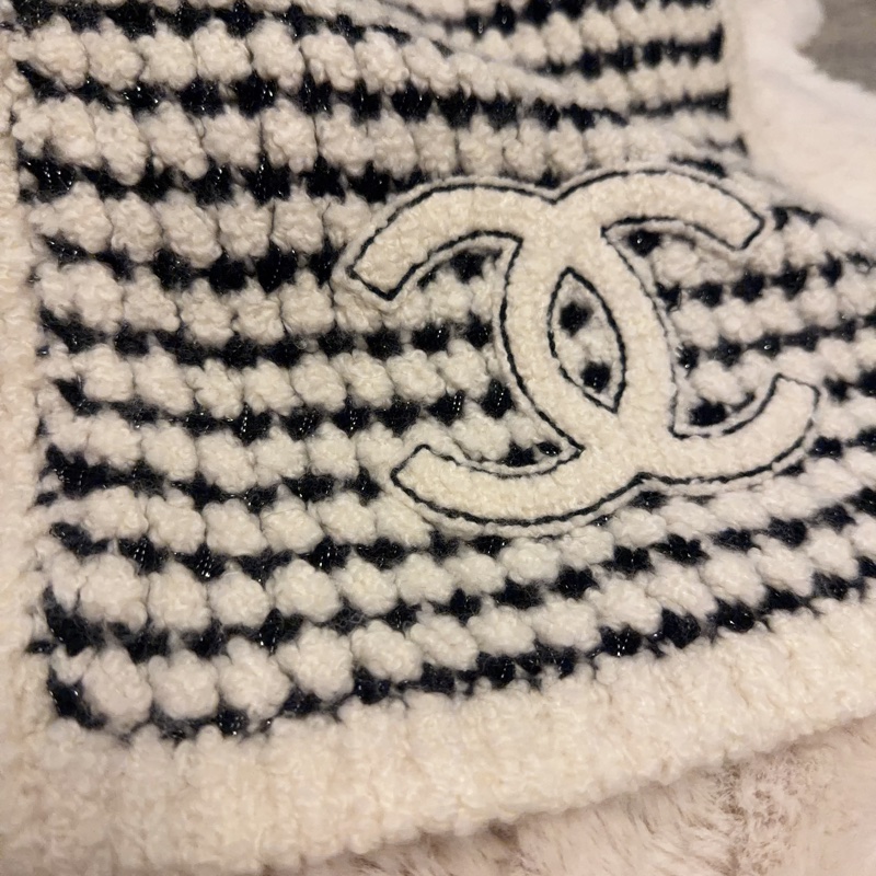 Chanel 黑白編織圍巾-12