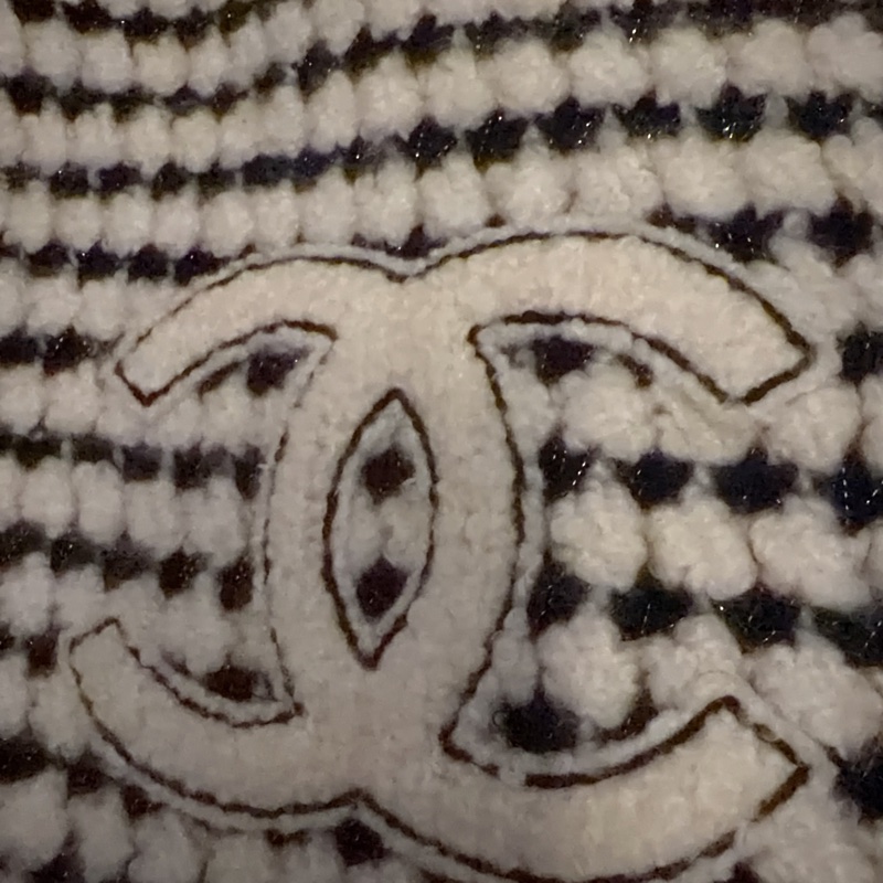 Chanel 黑白編織圍巾-15