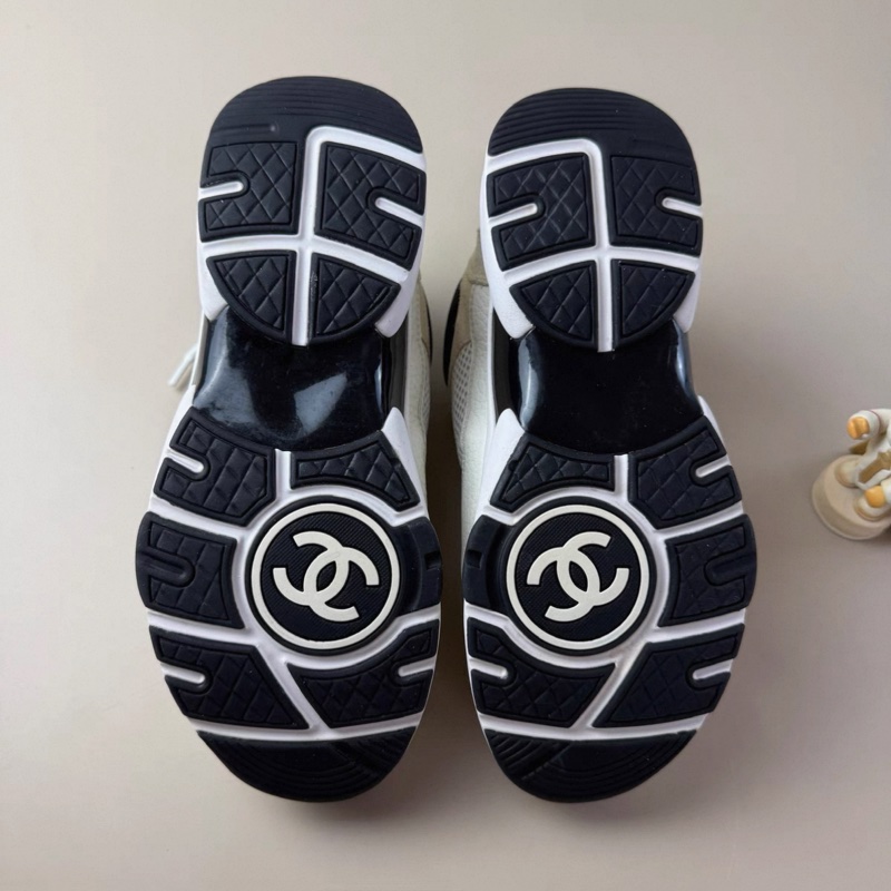 CHANEL/香奈兒 黑白熊貓系帶休閒鞋 36.5碼-4