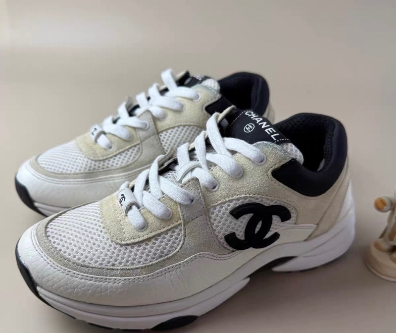 CHANEL/香奈兒 黑白熊貓系帶休閒鞋 36.5碼-7