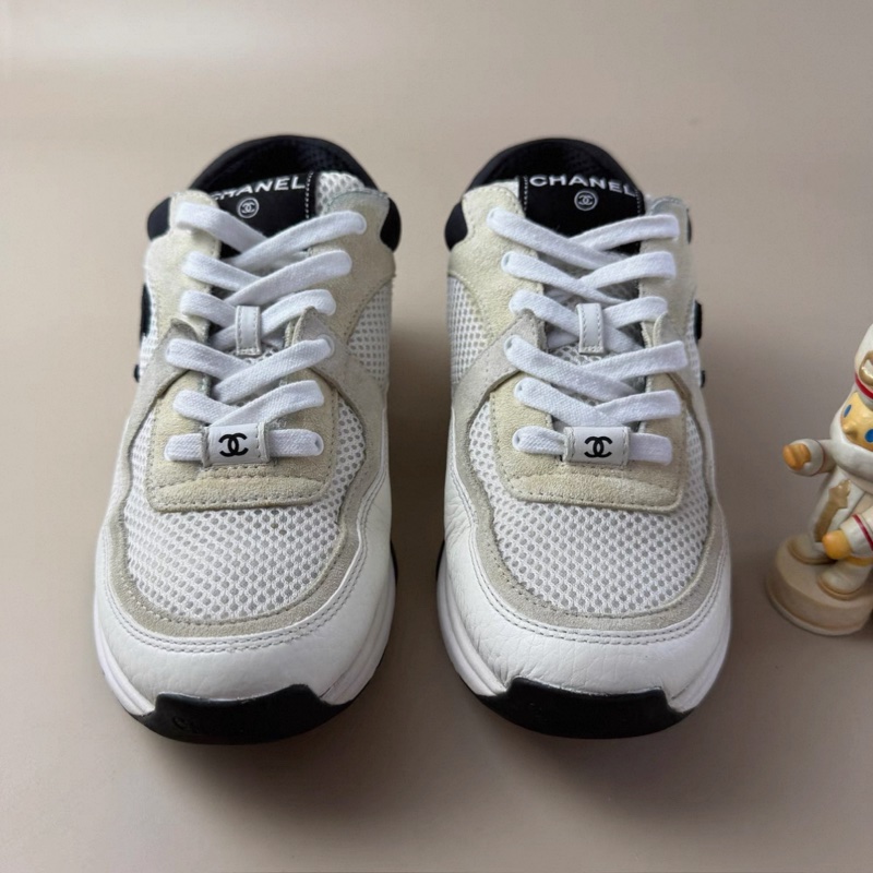 CHANEL/香奈兒 黑白熊貓系帶休閒鞋 36.5碼-8