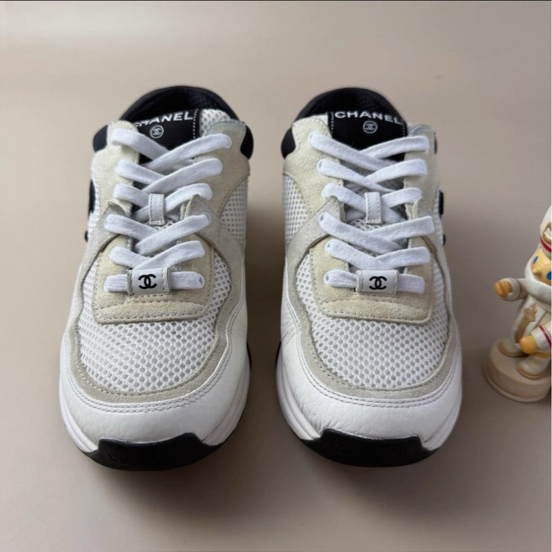 CHANEL/香奈兒 黑白熊貓系帶休閒鞋 36.5碼-13