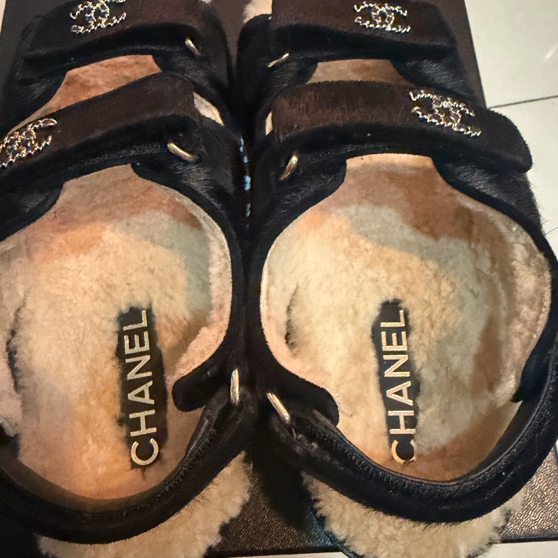Chanel 馬毛羊羔毛涼鞋-3