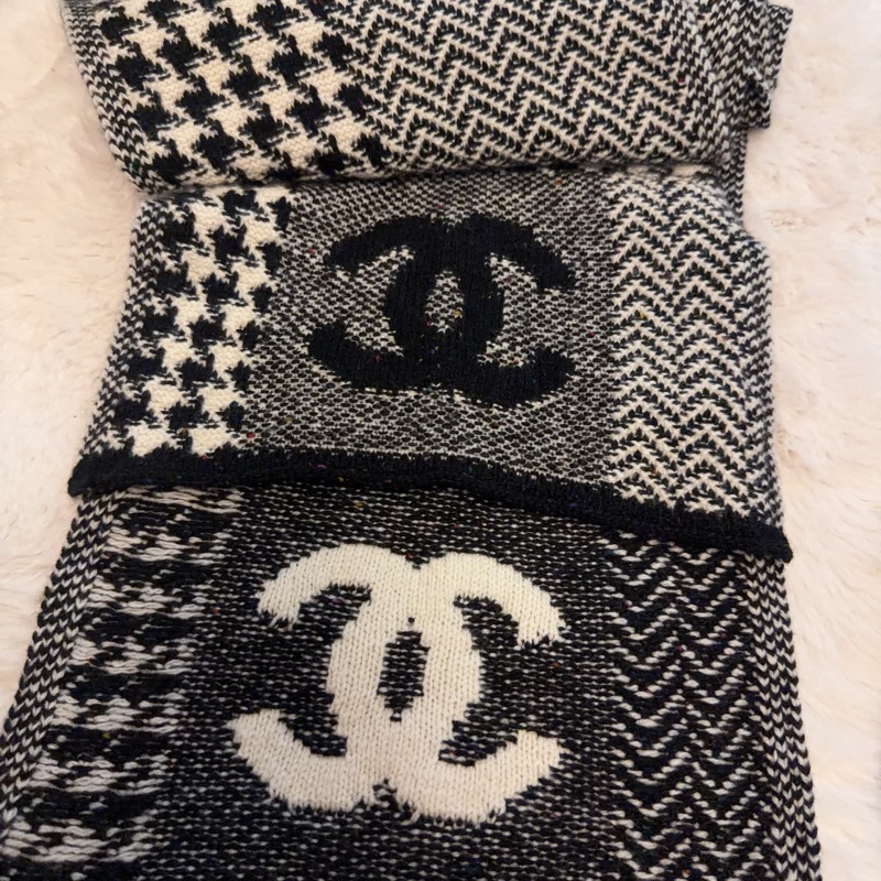 Chanel拼接千島紋圍巾-2