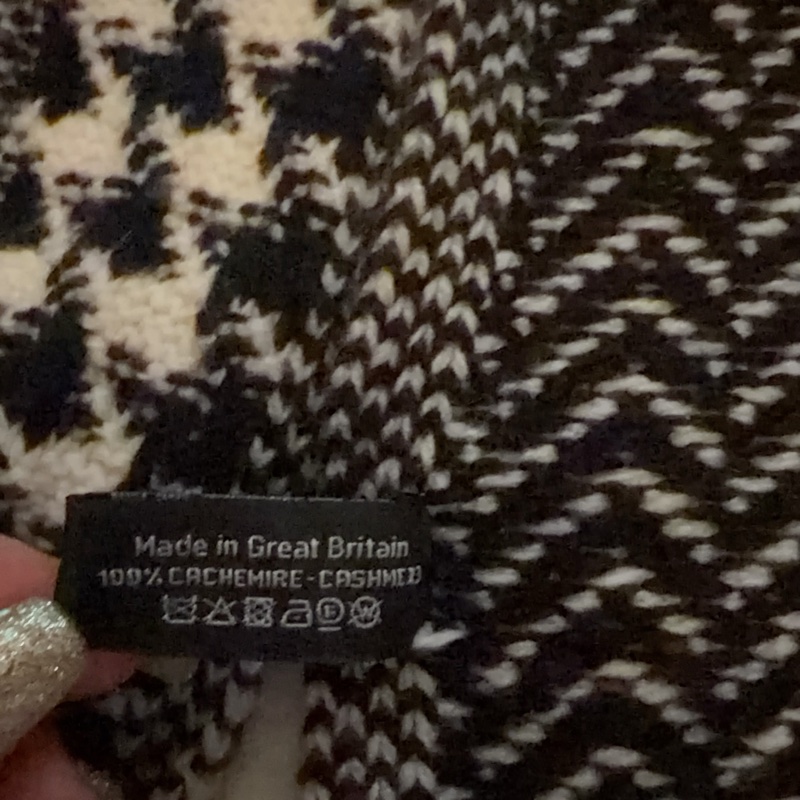 Chanel拼接千島紋圍巾-10