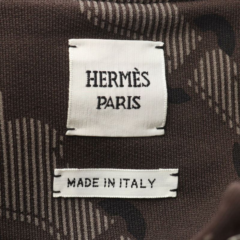 愛馬仕棕色棉質運動衫夾克外套,二手女款 #36-2