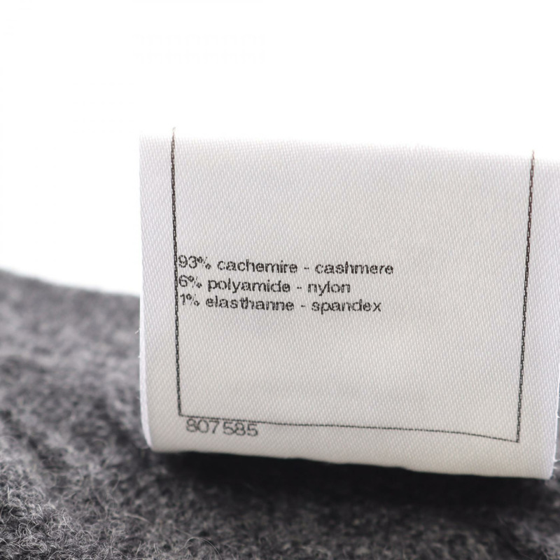 香奈兒 COCO 標誌針織連身裙 短袖 P46849K05893 羊絨灰色 二手 #34-3