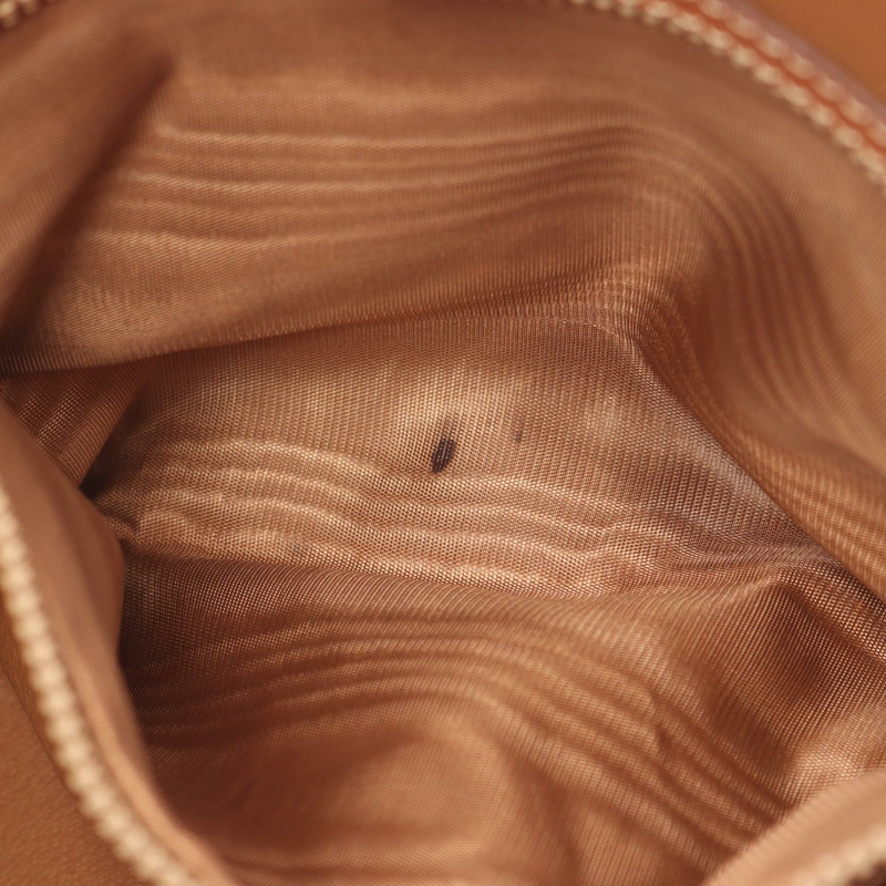 CELINE Macadam 帆布皮革棕色女士單肩包(二手)-4