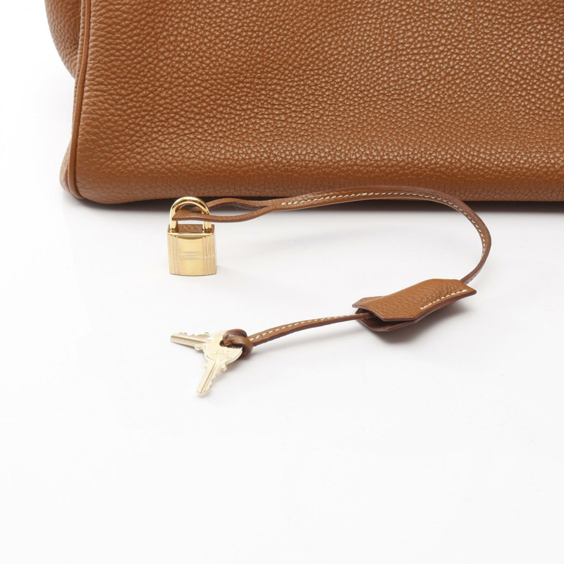 愛馬仕 Birkin 35 手提包，Togo 皮革，棕色，金色，二手，女士，GHW H-5