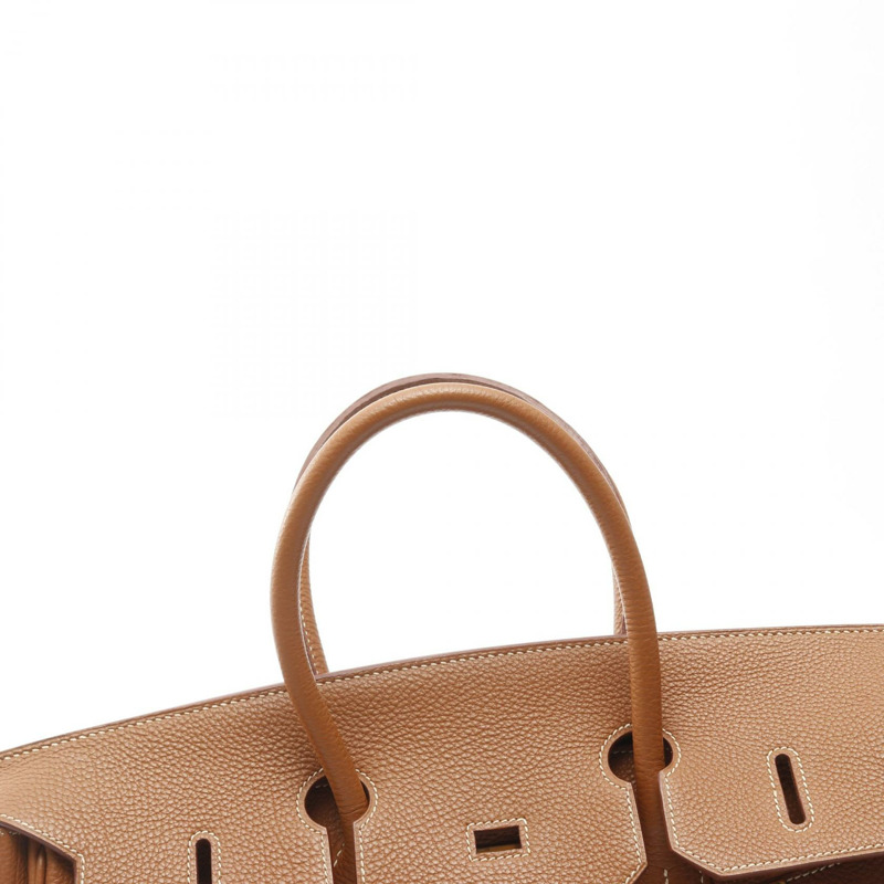 愛馬仕 Birkin 35 手提包，Togo 皮革，棕色，金色，二手，女士，GHW H-10