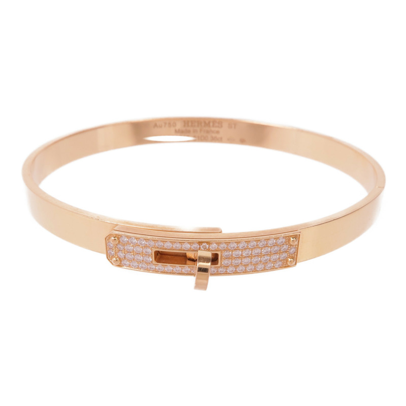 HERMES 18K玫瑰金Kelly Bracelet鑽石手鐲-0