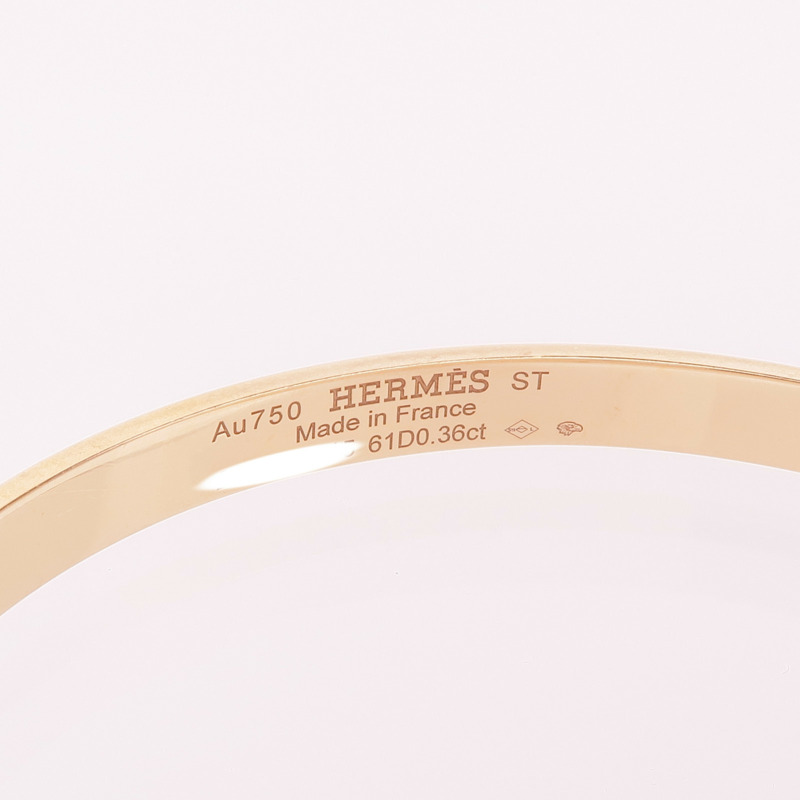 HERMES 18K玫瑰金Kelly Bracelet鑽石手鐲-4