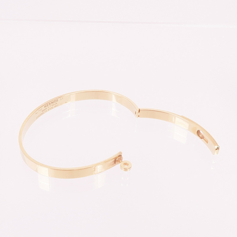 HERMES 18K玫瑰金Kelly Bracelet鑽石手鐲-7