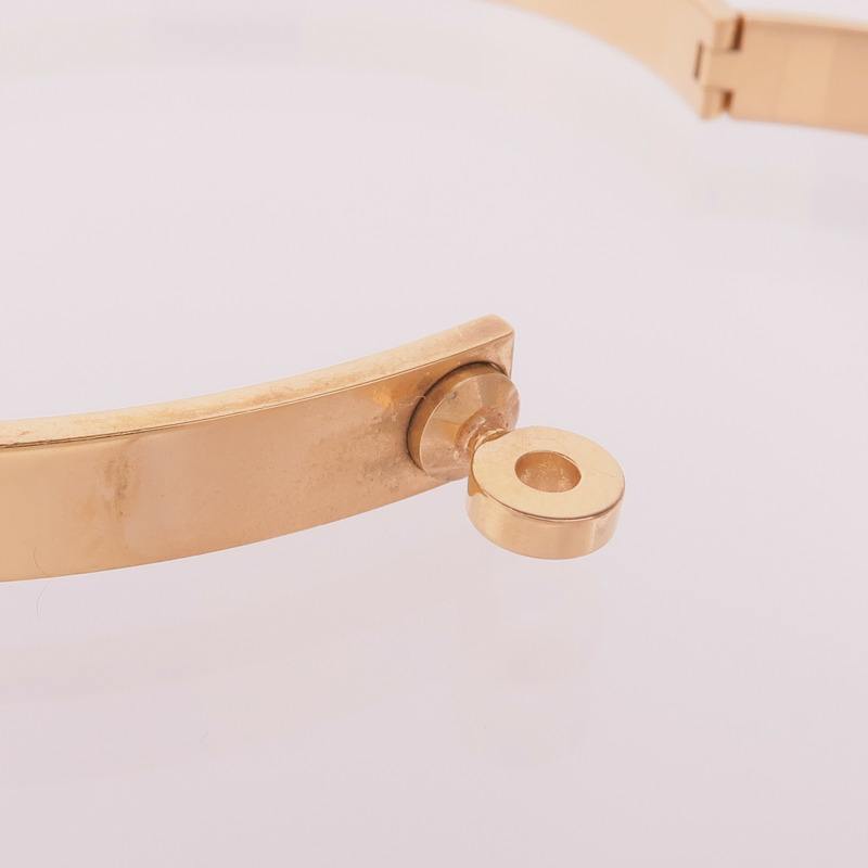 HERMES 18K玫瑰金Kelly Bracelet鑽石手鐲-8