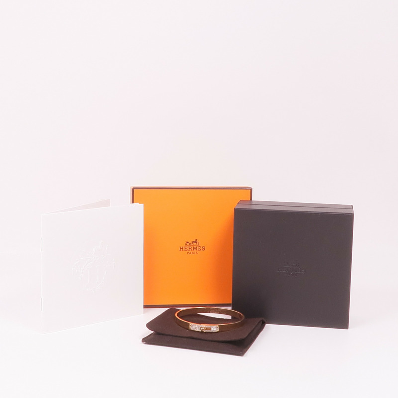 HERMES 18K玫瑰金Kelly Bracelet鑽石手鐲-10