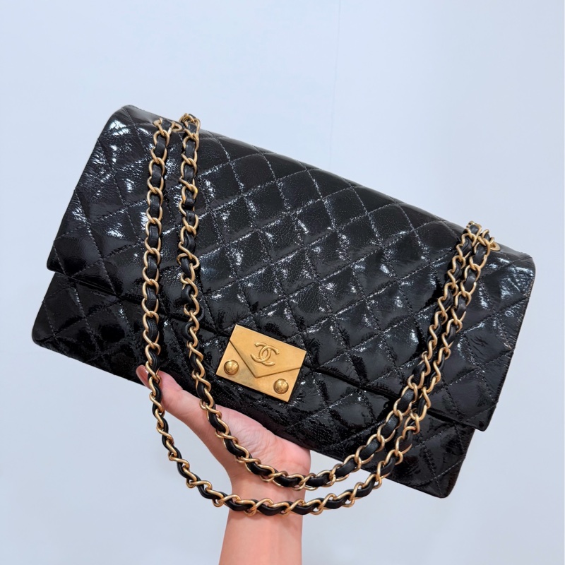 CHANEL 香奈兒 黑金 cf coco 鍊條包 斜背包 肩背包 側背包-1