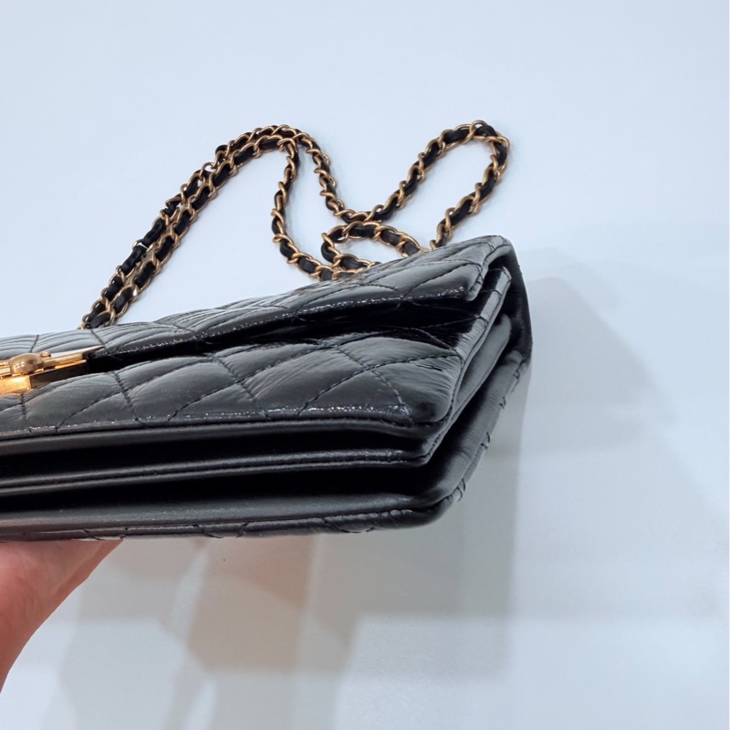 CHANEL 香奈兒 黑金 cf coco 鍊條包 斜背包 肩背包 側背包-14