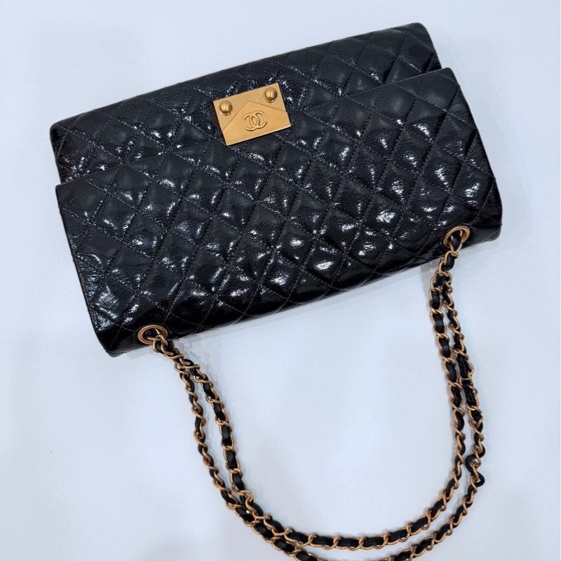 CHANEL 香奈兒 黑金 cf coco 鍊條包 斜背包 肩背包 側背包-15