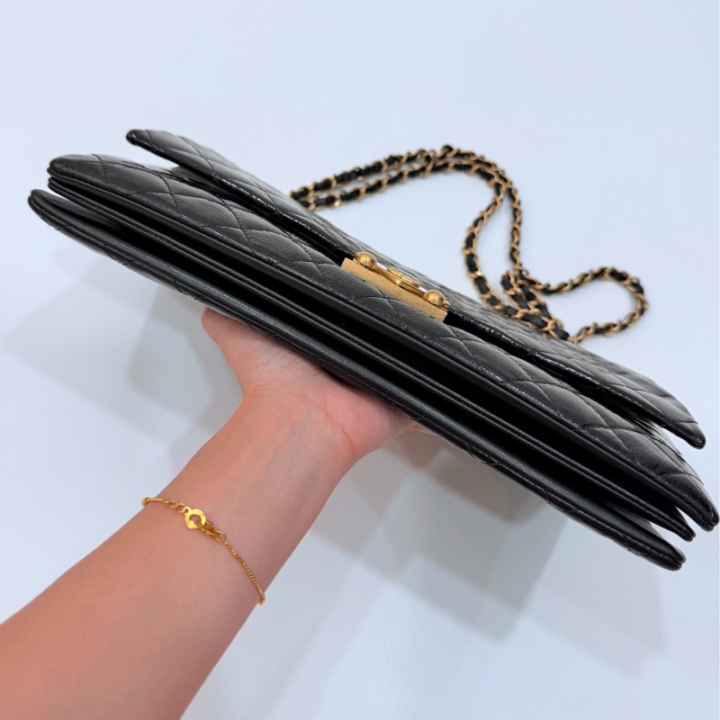 CHANEL 香奈兒 黑金 cf coco 鍊條包 斜背包 肩背包 側背包-16