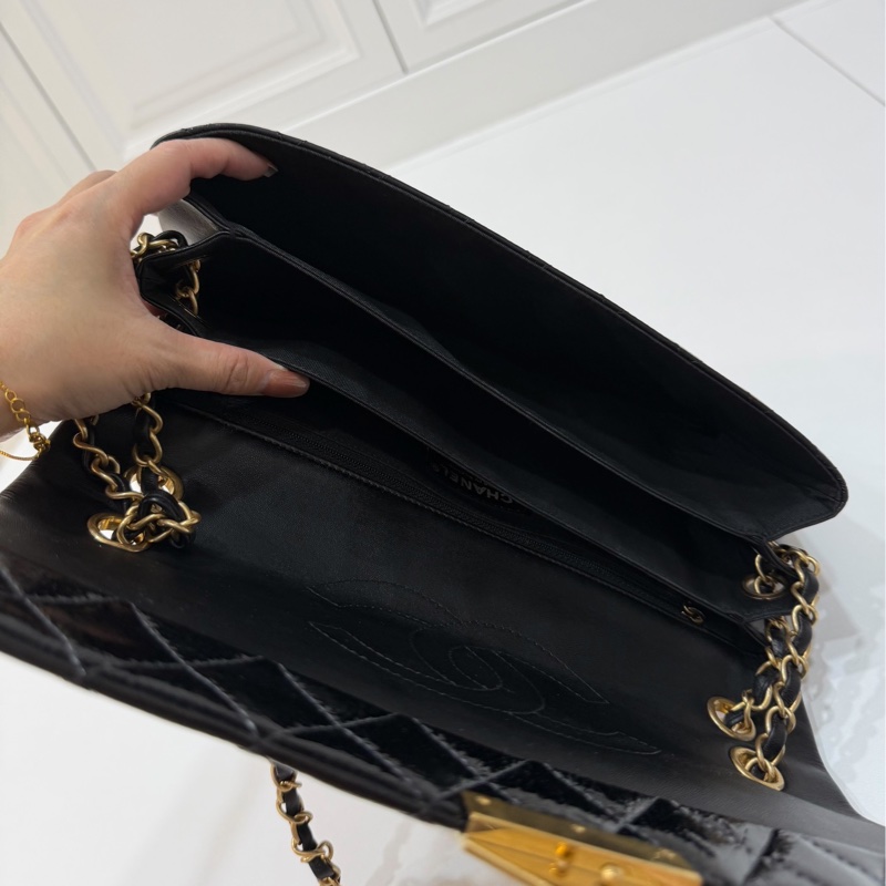 CHANEL 香奈兒 黑金 cf coco 鍊條包 斜背包 肩背包 側背包-23