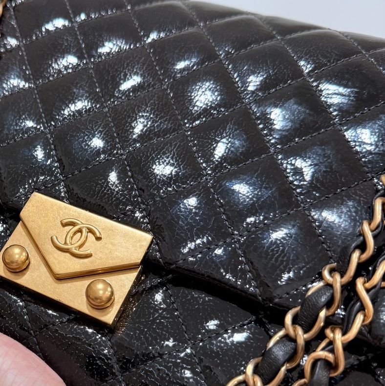 CHANEL 香奈兒 黑金 cf coco 鍊條包 斜背包 肩背包 側背包-25