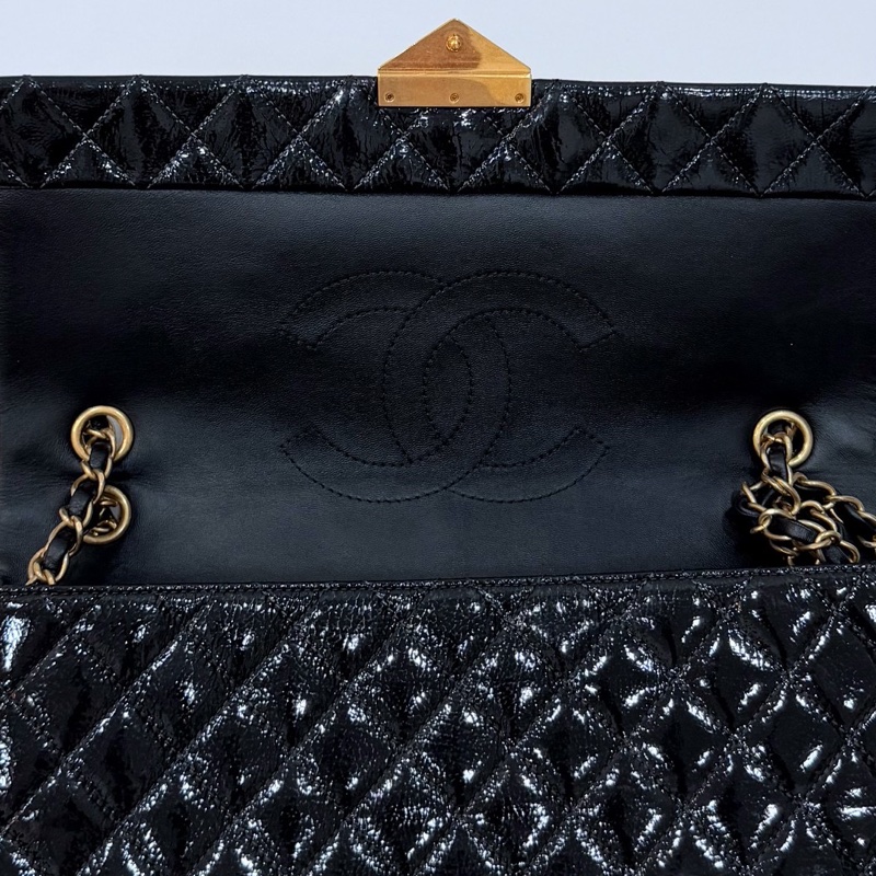 CHANEL 香奈兒 黑金 cf coco 鍊條包 斜背包 肩背包 側背包-28