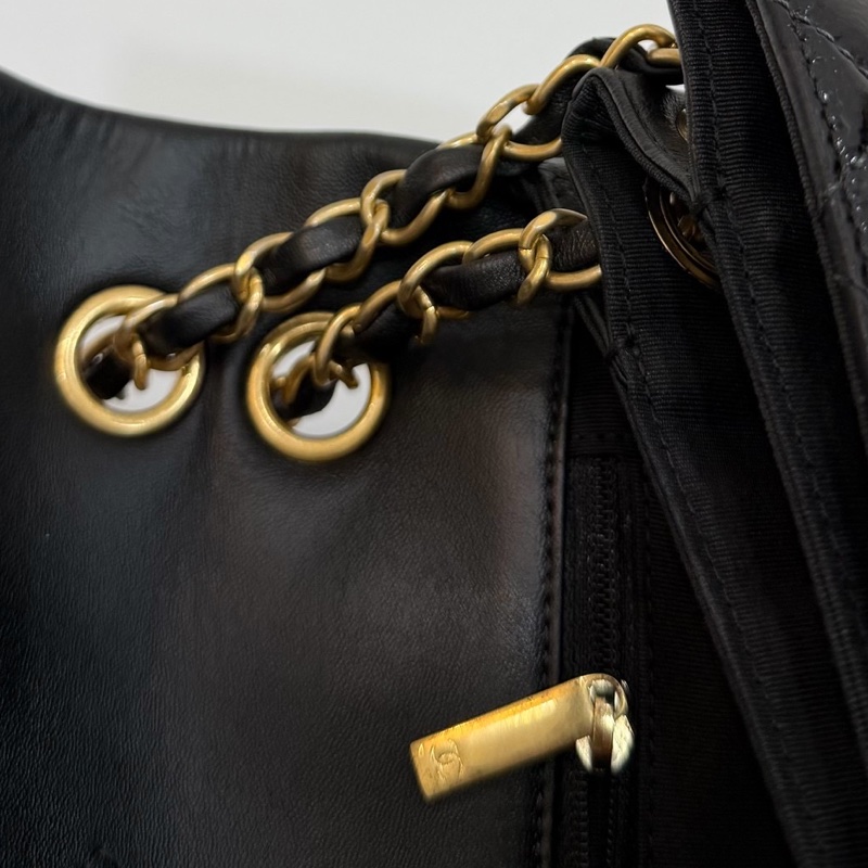 CHANEL 香奈兒 黑金 cf coco 鍊條包 斜背包 肩背包 側背包-32