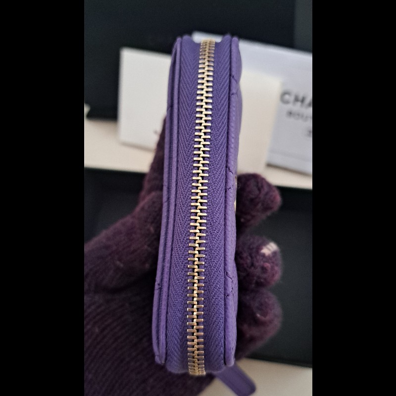 Chanel 全新24C 優雅紫包款 晶片款 零錢包卡包-6