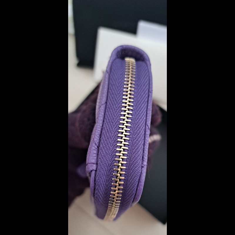 Chanel 全新24C 優雅紫包款 晶片款 零錢包卡包-7