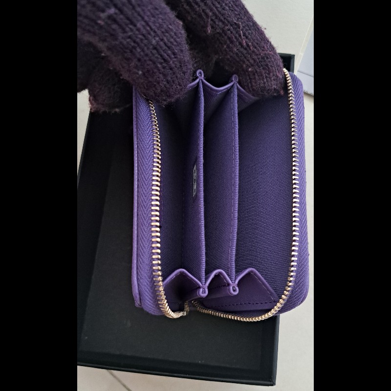 Chanel 全新24C 優雅紫包款 晶片款 零錢包卡包-10