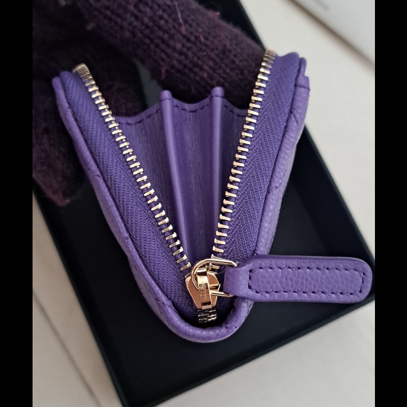 Chanel 全新24C 優雅紫包款 晶片款 零錢包卡包-12