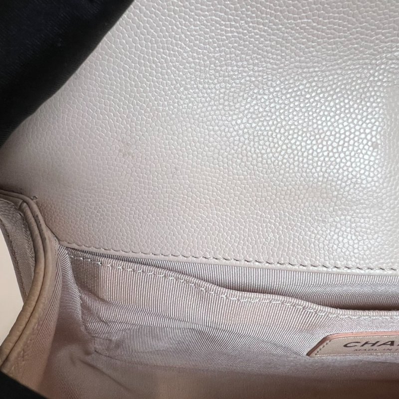 CHANEL 25開 粉膚荔枝皮山型紋BOY25-7