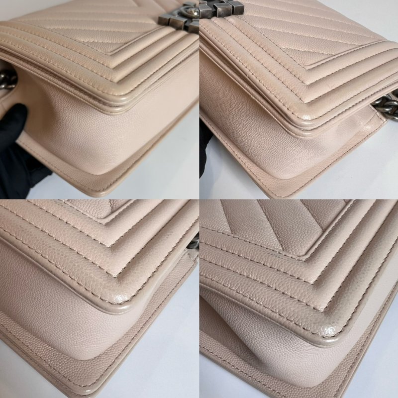 CHANEL 25開 粉膚荔枝皮山型紋BOY25-13