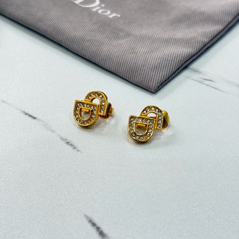Dior CD水晶耳夾耳環