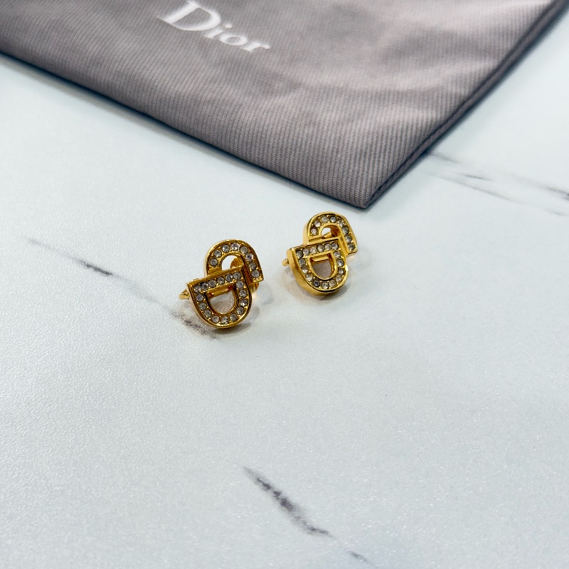 Dior CD水晶耳夾耳環-1
