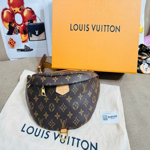 二手真品  LOUIS VUITTON LV M43644 經典Monogram 拉鍊腰包/斜背包