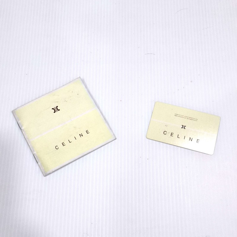 Vintage CELINE 黑金配棕色凱旋門老花圖案單肩背腋下包 牛角包 水餃包-7