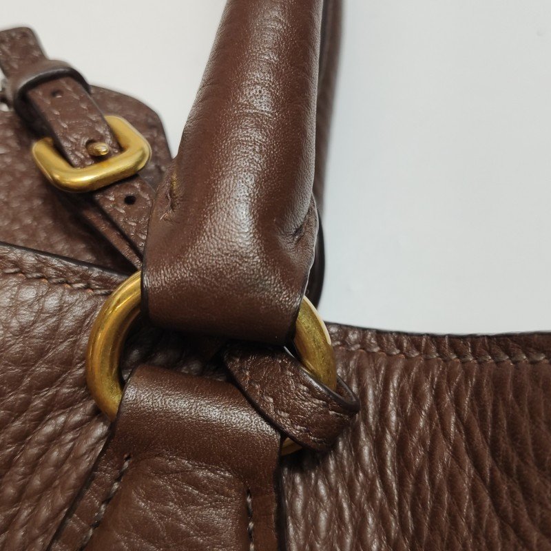 Prada 牛皮純色字母Logo斜挎包單肩包-16