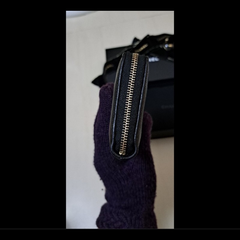 Chanel  19 熱門黑金拉鍊中夾 晶片款 贈Chanel化妝品禮盒-15