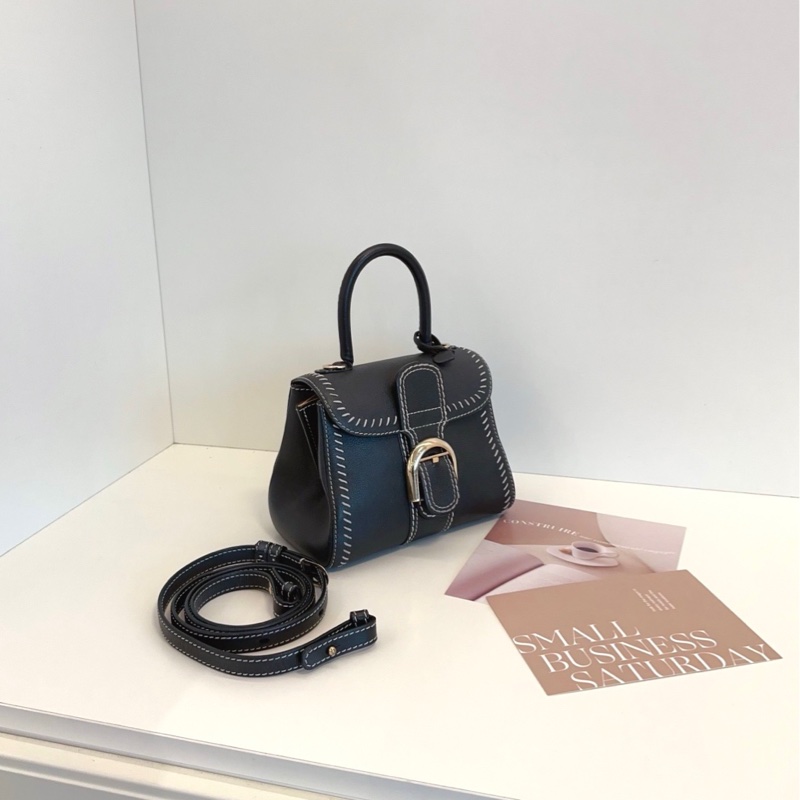 【98新🆕】Delvaux Brilliant mini 限量外縫線英國灰綠色金扣手提包 斜挎包 單肩包-1