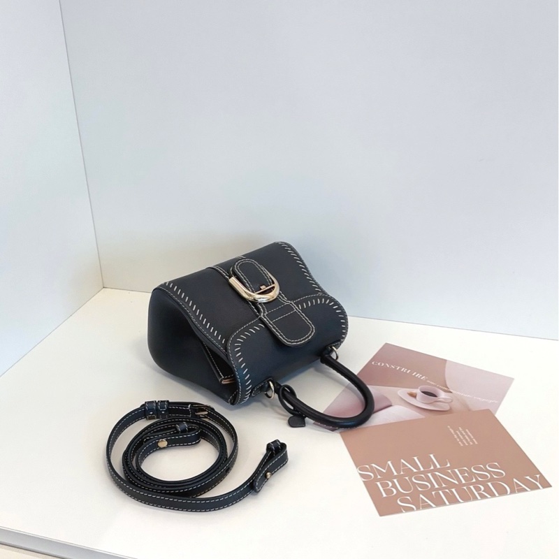 【98新🆕】Delvaux Brilliant mini 限量外縫線英國灰綠色金扣手提包 斜挎包 單肩包-3