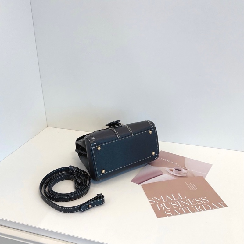 【98新🆕】Delvaux Brilliant mini 限量外縫線英國灰綠色金扣手提包 斜挎包 單肩包-4