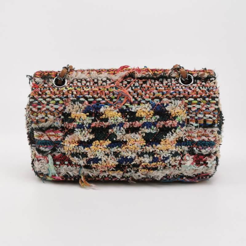 Chanel Flap Bag羊皮拼色編織雙C扣翻蓋單肩包-4