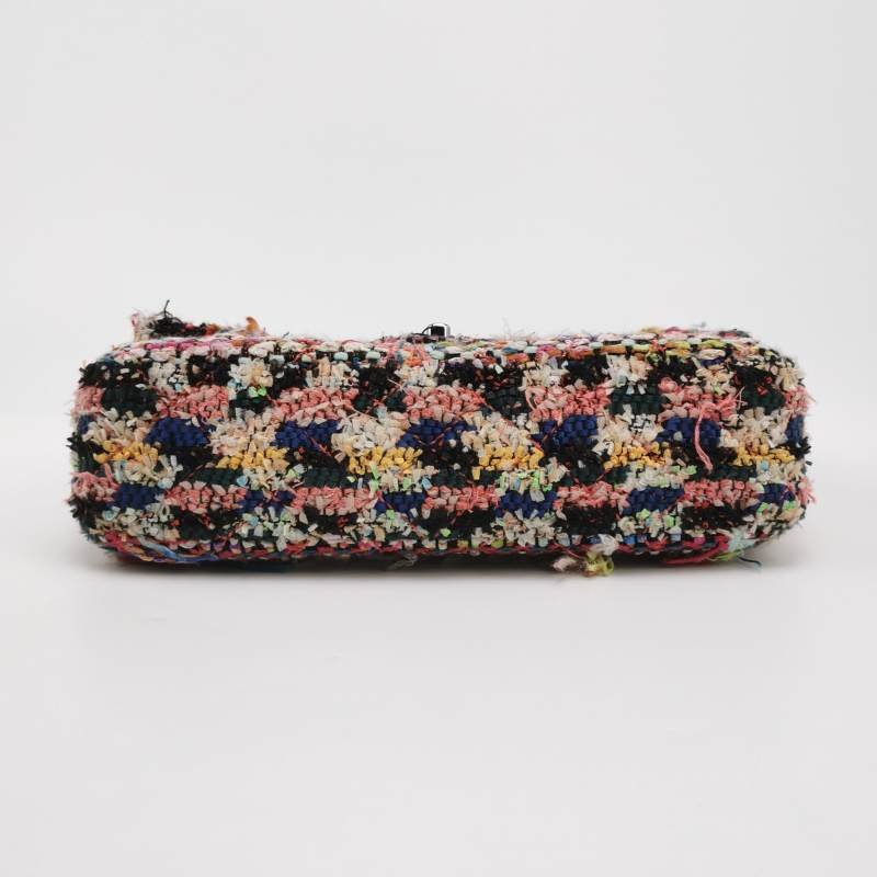 Chanel Flap Bag羊皮拼色編織雙C扣翻蓋單肩包-5